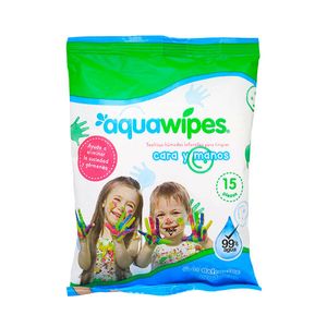 Toallitas Humedas Aquawipes Hands & Face 15 piezas