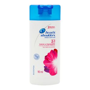 Shampoo Head & Shoulders 2 en 1 Suave y Manejabe 90 mL