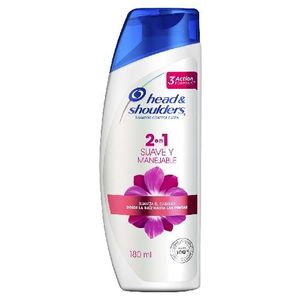 Shampoo Head & Shoulders 2 en 1 Suave y Manejabe 180 mL