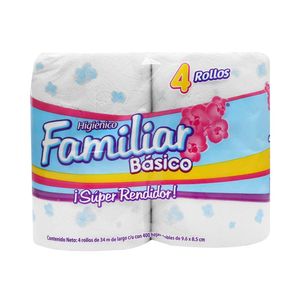 Higienico Familiar Basico 400 Hojas 4 Rollos