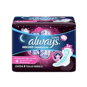 Always Nocturna Suave Super Abundante Con Alas 8 Toallas
