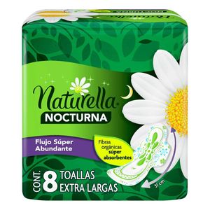 Toallas Sanitarias Naturella Nocturna 8 Piezas