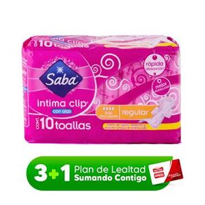 Saba Clip Regular Con Alas 10 Toallas
