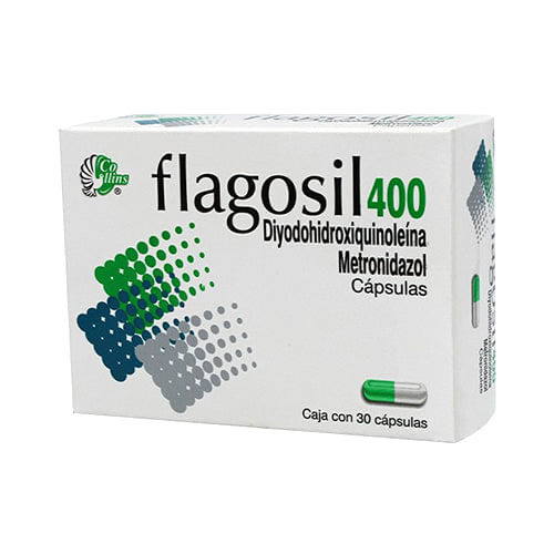 Flagosil-Metronidazol---Diyodohidroxiquinoleina-400-mg-30-Capsulas