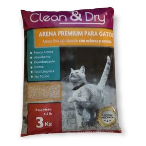 Arena para Gatos Clean & Dry 3 kg