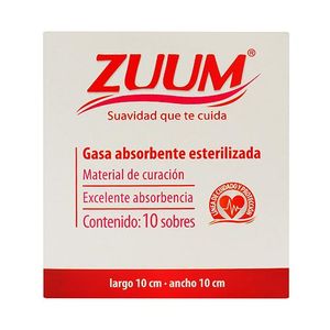 Gasa 10 cm  x 10 cm Zuum 10 Piezas