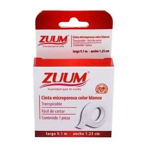 Cinta Microporosa Blanca Zuum 9.1m x 1.25cm 1 Pieza