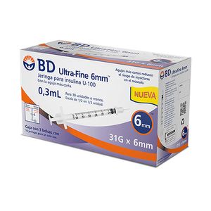 Jeringa para Insulina BD Ultra-Fine 0.3 mL 31G x 6mm 30 Piezas