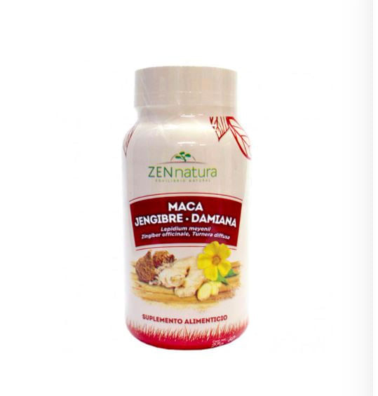 Maca con Jengibre y Damiana Zen Natura 60 Capsulas - Farmacias Klyns