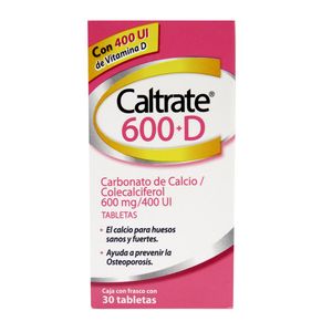 Caltrate 600 + D Suplemento de Calcio 30 Tabletas
