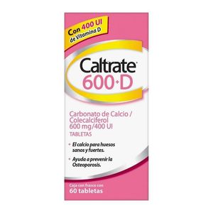 Caltrate 600 + D Suplemento de Calcio 60 Tabletas