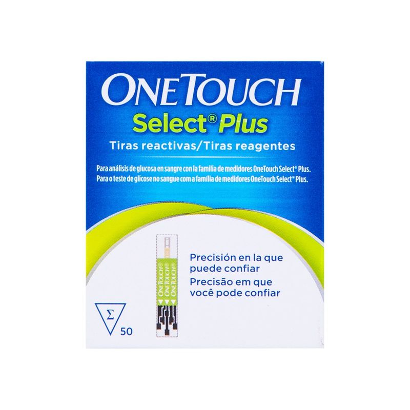 Tira Reactivas One Touch Select Plus 50 Piezas Farmacias Klyns 0075