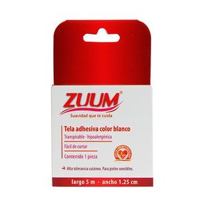 Tela Adhesiva Blanca Zuum 5 m x 1.25 cm