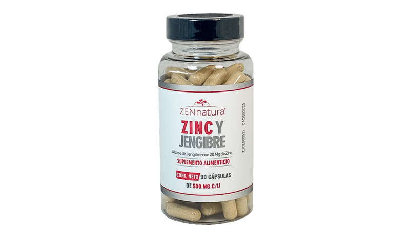 Zinc y Jengibre 500 mg Zen Natura 90 Capsulas - Farmacias Klyns