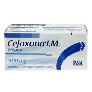 Cefaxona I.M. Solucion Inyectable 500 mg 1 Ampolleta
