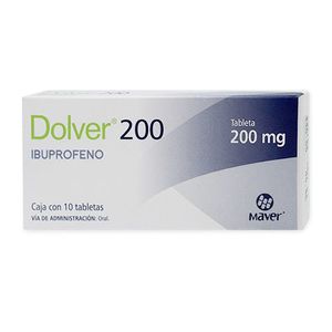 Dolver 200 Ibuprofeno 200 mg 10 Tabletas