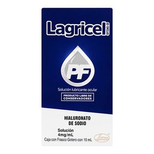 Lagricel PF Solucion Lubricante Ocular 4 mg/mL Frasco con 10 mL