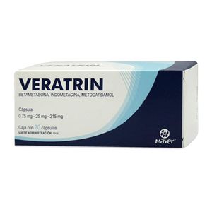 Veratrin 0.75 mg / 25 mg / 215 mg 20 Capsulas