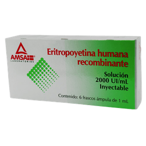 Eritropoyetina Humana Recombinante 2000 UI 6 Ampulas de 1 mL