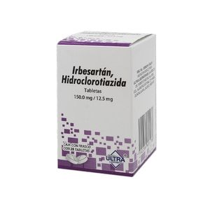 Irbesartan Hidroclorotiazido 150 mg / 12.5 mg 28 Tabletas