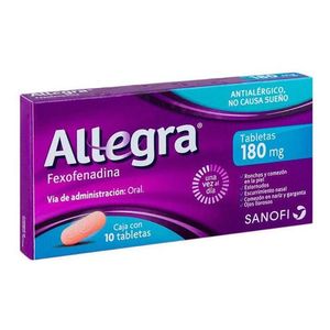 Allegra 180 mg 10 Tabletas