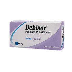 Debisor Dinitrato de Isosorbida 10 mg 20 Tabletas