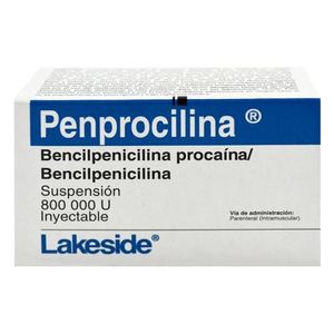 Penprocilina Suspension Inyectable 800 000 U 1 Ampolleta