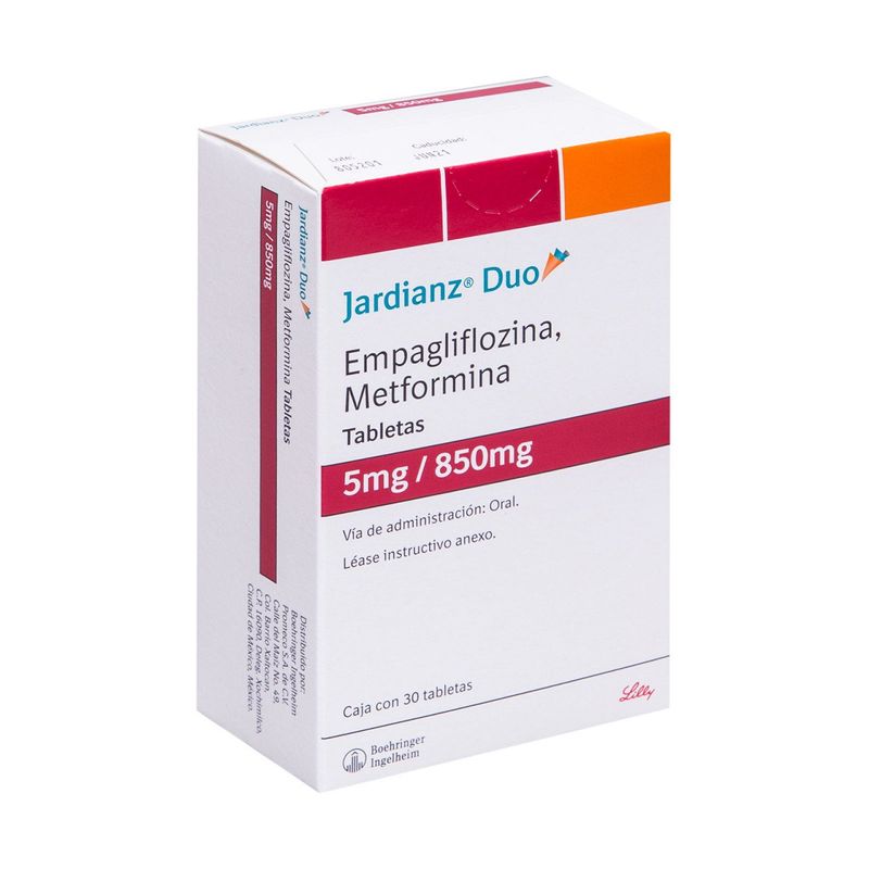 Jardianz Duo 5 mg / 850 mg 30 Tabletas - Farmacias Klyns