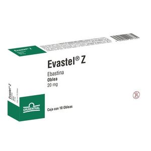 Evastel Z 20 mg 10 Obleas