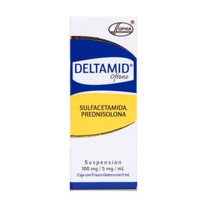 Deltamid Ofteno Suspension 100 mg / 5 mg / mL Frasco con 5 mL