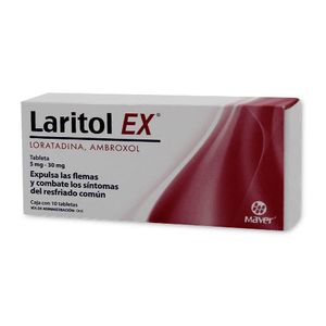 Laritol EX Loratadina 5 mg / Ambroxol 30 mg 10 Tabletas