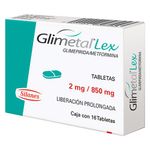Glimetal Lex 2 mg / 850 mg 16 Tabletas