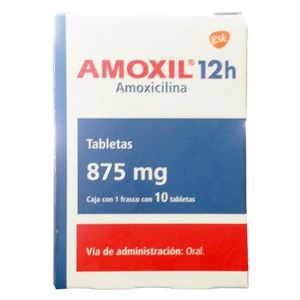 Amoxil 12H 875 mg 10 Tabletas