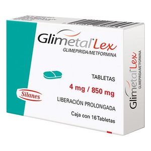 Glimetal Lex 4 mg / 850 mg 16 Tabletas