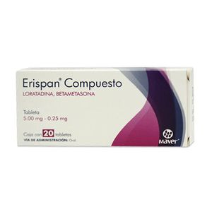 Erispan Compuesto Loratadina 5 mg / Betametasona 0.25 mg 20 Tabletas