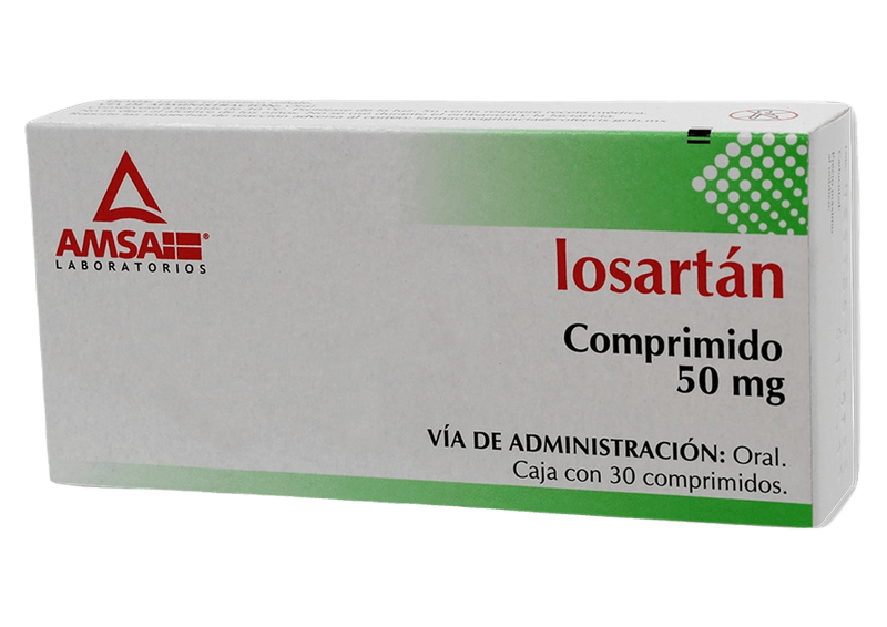 Losartan 50 mg 30 Comprimidos - Farmacias Klyns