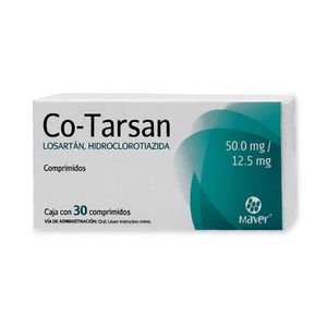 Co-Tarsan Losartan 50.0 mg / Hidroclorotiazida 12.5 g 30 Tabletas