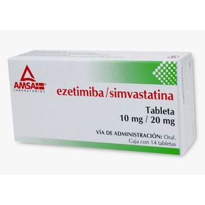Ezetimiba 10 mg Simvastatina 20 mg 14 Tabletas