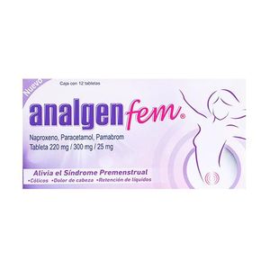 Analgen Fem 220 mg / 300 mg 25 mg 12 Tabletas