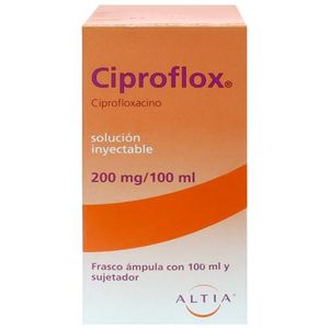 Ciproflox Solucion Inyectable 200 mg / 100 mL Frasco con 100 mL