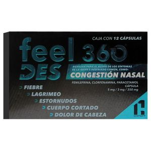 Feel 360 Des 5 mg / 3 mg / 350 mg 12 Capsulas