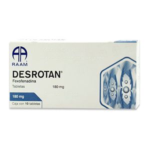 Desrotan Fexofenadina 180 mg 10 Tabletas