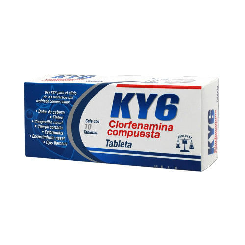 Ky6 Clorfenamina Compuesta 10 Tabletas Farmacias Klyns 9189