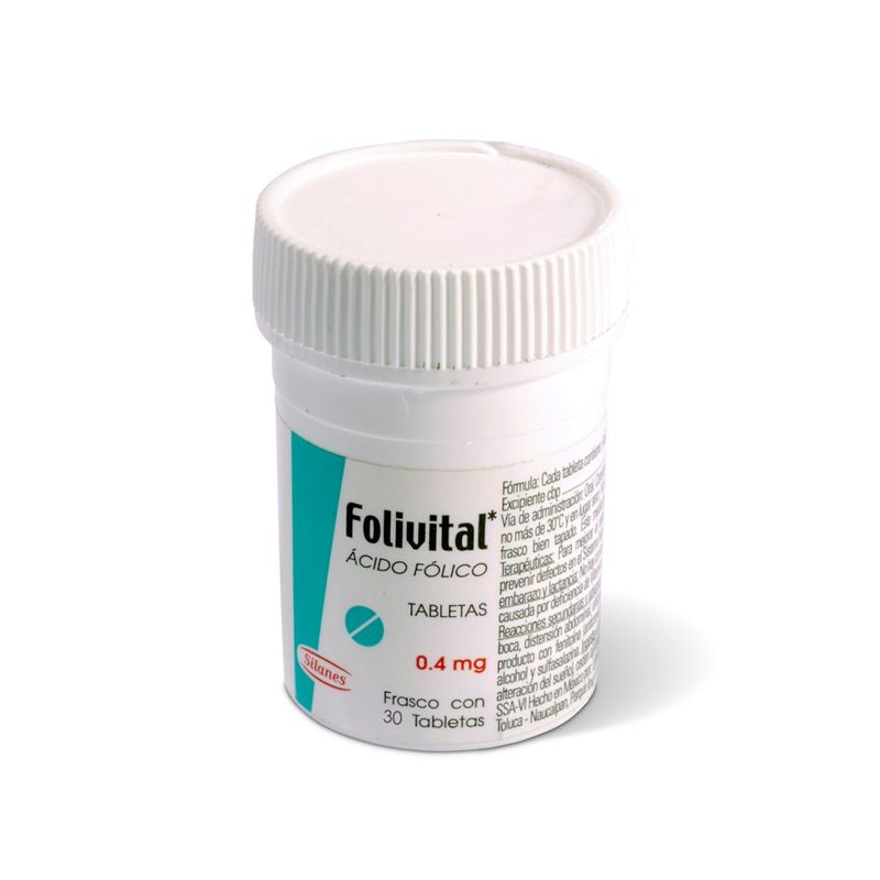 Folivital Acido Folico 04 Mg 30 Tabletas Farmacias Klyns 2192