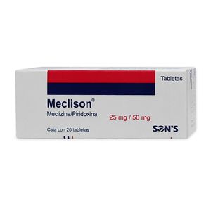 Meclison Meclizina 25 mg / Piridoxina 50 mg 20 Tabletas