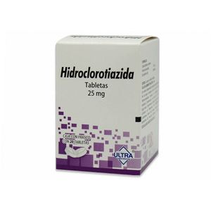 Hidroclorotiazida 25 mg 20 Tabletas