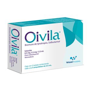 Oivila Solucion para Nebulizacion 0.5 mg / 2.5 mg / 2.5 mL 10 Ampolletas de 2.5 mL