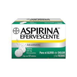 Aspirina Efervescente 500 mg 12 Tabletas
