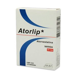 Atorlip Atrovastatina 20 mg 10 Tabletas