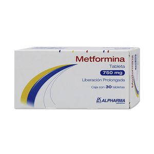 Metformina 750 mg 30 Tabletas